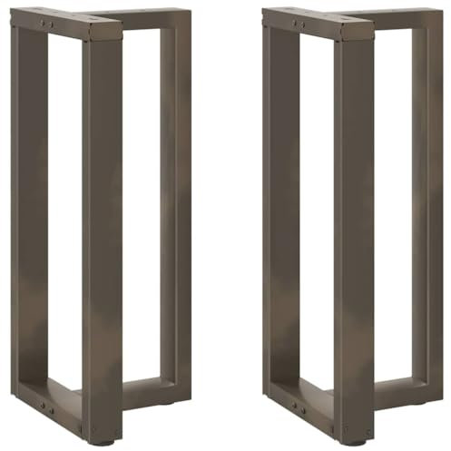 vidaXL Pieds de table de bar en forme de T, 2 pièces, noir, 50 x 35 x (90-91) cm, acier