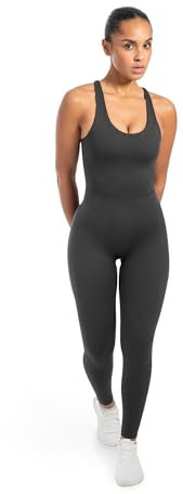SMILODOX Jumpsuit Damen Ilva, ärmelloser Einteiler lang, Overall mit Shaped Fit & Rundhals, atmungsaktiver & elastischer Sportanzug, Ganzkörperanzug ideal für Sport, Fitness & Freizeit