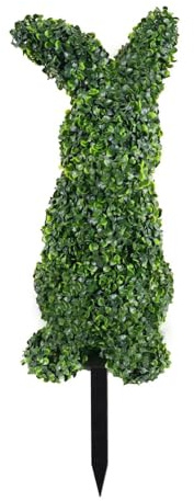 Kashyke Osterdeko Outdoor Groß Künstlich Buchsbaum Hase Gartenstecker Modern Ostern Frühling Deko für Draußen Garten Hasen Deko Osterhase Frühlingdeko Osterdekoration (#05)