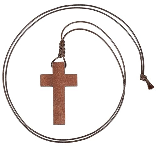 Colgante de cruz de madera, Colgante De Collar Con Cruz De Madera Y Cadena | Cuerda Ajustable Para Hombres Y Mujeres Para Diversos Atuendos OcasionesCollar Cruz de Madera Vintage Unisex