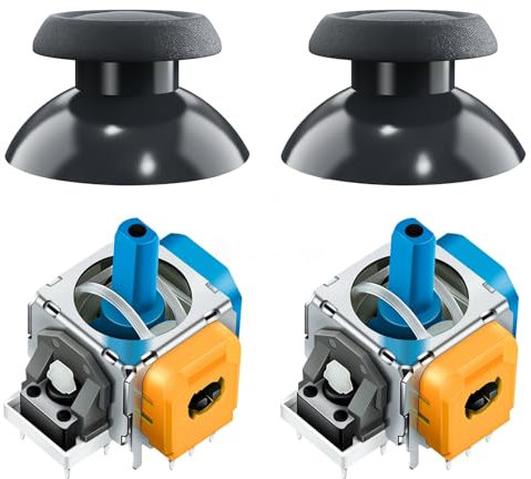 LONGYI TMR Elektromagnetische Joysticks para PS4, Repuestos de Controlador de Alta Precisión, Incluye Tapas de Thumbstick
