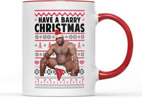 SMARTYPANTS Barry Big Wood Santa Hat Christmas Mug Tea Coffee Cup - Novelty Funny Rude Crude Explicit Fun Joke Merry Xmas Eve Festive Sack Jolly Stocking
