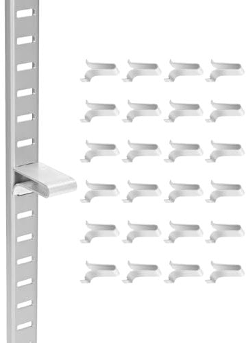 VEVOR Clip per Mensole, Confezione da 40, Clip per Mensole Regolabili in Acciaio per Supporti in Metallo, Legno e Vetro, Compatibili con Armadi, Credenze, Librerie, Scarpiere, Argento