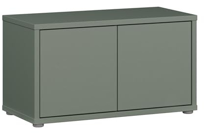 Forte Alice Springs Sitzbank 70 80, 2-türig, modern-minimalistisch, Holzwerkstoff, Flur/Schlafzimmer, Salbei, 74,5 cm breit x 41,5 cm hoch x 34,9 cm tief