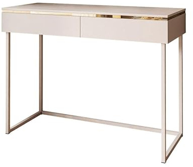 Lookway Schminktisch Aurora Kaschmir Matt auf Kaschmir-Gestell – eleganter Frisiertisch mit Goldener Zierleiste, optional mit LED-Spiegel (ohne Spiegel)