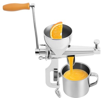 Slow Juicer | Stainless Steel Crank Leafy Green Juicer | Slow Masticating Squeezer for Grape Pomegranate Spinach Kale Vegetable Cane Wheatgrass Celery Tomato