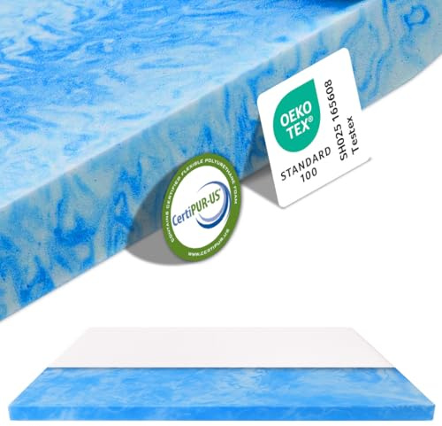 MKS Dream Topper 120x200 Gelschaum Matratzenauflage 5cm H3 H4 kühlend | für Seiten-, Rücken- & Bauchschläfer, ideal für Boxspring & Gästebett, angenehm in warmen Nächten, für erholsamen Schlaf