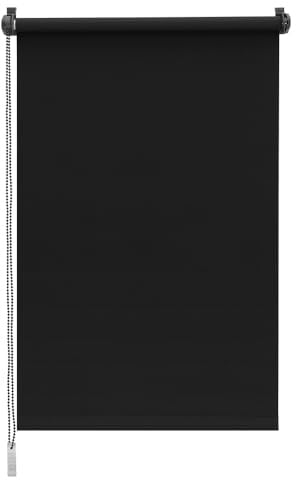 Sekey Verdunklungsrollo ohne Bohren Klemmfix 50 cm breit, Seitenzugrollo Hitzeschutz Sichtschutz und Sonnenschutz Wandmontage Deckenmontage Klemmrollo für Fenster & Tür, 50 x 150cm, Schwarz
