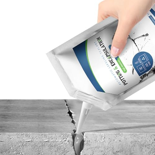 Colle d'étanchéité pour béton – Mastic à fissure haute performance, mastic béton à prise rapide, colle imperméable, matériel de réparation professionnel | Toiture, mur, cave, terrasse, béton