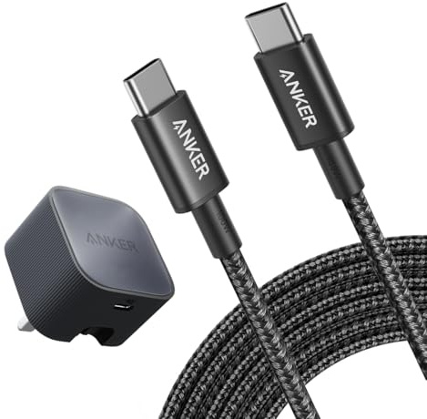 Anker Nano USB C Plug and USB C Charger Cable(10ft/3m), 30W High-Speed USB C Charger with Foldable Plug, PIQ 3.0 and PPS Fast Charging, For iPhone 17/16/15/14/13 Series, Pixel, Galaxy, iPad, and More