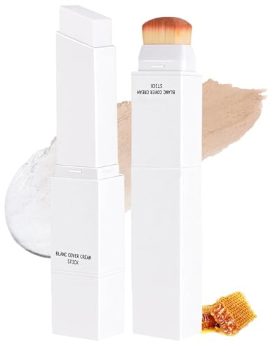 Color Changing Foundation Stick mit Pinsel, 2 in 1 Farbwechselnder Foundation Stick, Korean Foundation Makeup mit mittlerer bis voller Deckkraft, Gesichtsgrundierung für Natürlichen Teint (#3)