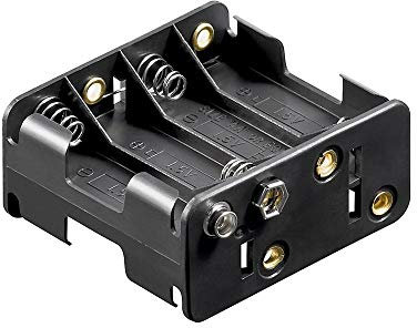 Goobay 11468 AA-Batteriehalter für 8x Mignon Batterien 1,5V / Batteriehalterung mit Druckknopf / Offenes Batteriefach 8 AA Batterien FR6 HR6 LR6 / ohne Kabel / Schwarz
