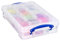 Really Useful Box Plastic Storage 4 Litre Clear with Office Tray