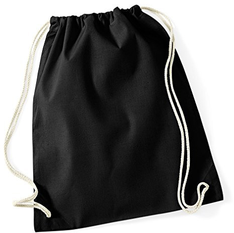 Westford Mill Cotton Gymsac, Black, 46 x 36 cm