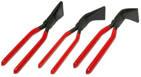 Sanpro Falzzangen Set - 3 teilig - gerade 0° und gebogen 45° + 90° (Falzzange Karosseriezange Karosserie Zange gebogen Falzwerkzeuge Spenglereisen Spengler Werkzeuge) Produkttyp: Falzzange