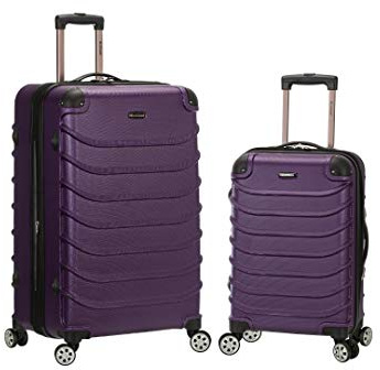 Rockland Speciale Hardside 2 Piece Expandable Spinner Luggage Set, (20/28), Purple