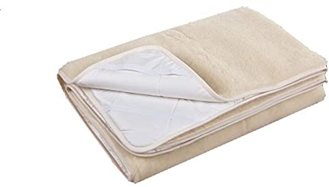 Merino Wool Unterbett Wolle 450g/m² Matratzenauflage Bettauflage Schonbezug 160/200cm natürlich und atmungsaktiv