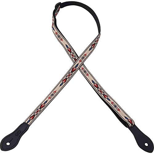 Levy's Leathers 1/2 Jacquard Weave Mandolin/Ukulele Strap with Dual Leather Strap Pin Ends, Adjustable to 50 (MJ19UKE-003)