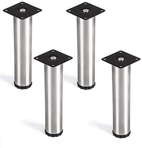 SO-TECH® Set de 4 Pied de meubleLukas Ø 42 mm Pied d'armoire Hauteur ajustable Acier affiné Hauteur 200 mm