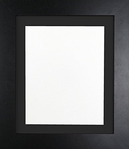 FRAMES BY POST 39mm Black Photo Picture Poster Frame with Black Mount 36 x 24 For Pic Size 30 x 20 (Plastic Glass)