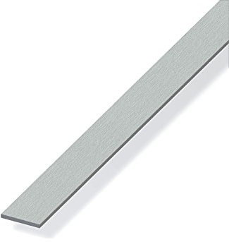 Alfer Profilo Profili in Alluminio anodizzato Effetto Inox Barra Piatta 1 mt 15x2 mm Satinato