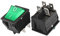 sourcing map 5Pcs AC 20A/125V 22A/250V DPST 4 Broche 2 Position I/O Vert lumiere On Off Bouton Éclairé Interrupteur à Bascule Bateau