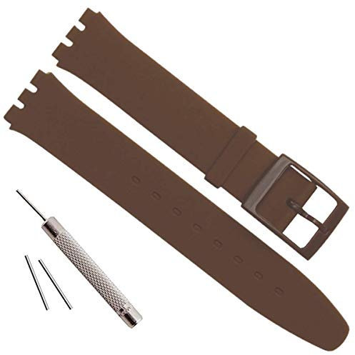Bracelet en caoutchouc - Pour remplacer le bracelet d'une montre - Imperméable - 16 mm 16 mm marron