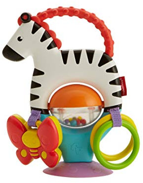 Fisher-Price FGJ11 - kleines Spielzeug Zebra, zur Befestigung an Hochstühlen, Babyspielzeug ab 3 Monaten