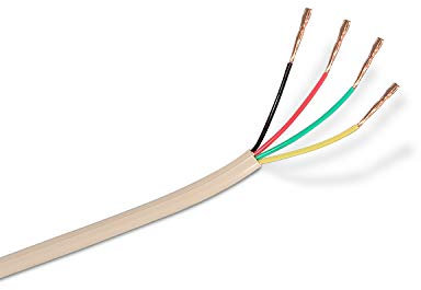 AISENS A143-0321 - Bobina de cable de teléfono 4C de 100 m, Color Beige