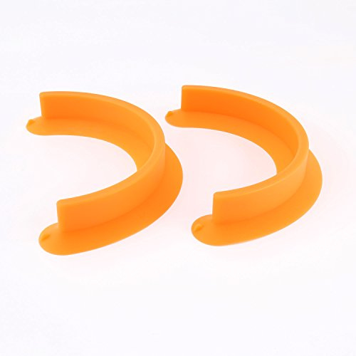 EXREIZST Food Divider, Silicone Plate Separator for Adults, Orange | Silicone divider sticks to flat plates, separates foods & sauces. Dishwasher safe. For picky eaters & portion control.