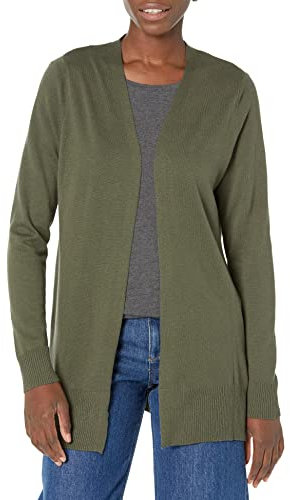 Amazon Essentials Women's Lightweight Open-Front Cardigan Sweater (Available in Plus Size), Olive, M