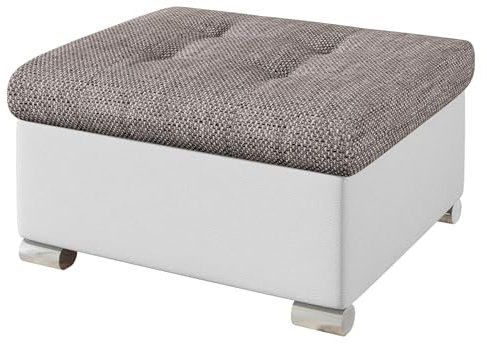 Mirjan24 Polsterhocker Niko klein Sitzbank Sitzhocker Fußbank Pouf Hocker Farbauswahl (Soft 017 + Lawa 05)