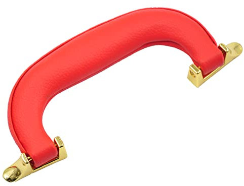 CynKen 1 Stück PU Leder Griff für Gitarre Spieluhr Handtaschen Geschenkboxen Weinboxen Gepäck Werkzeugkoffer Trolley Instrumentenkoffer Rot Gold