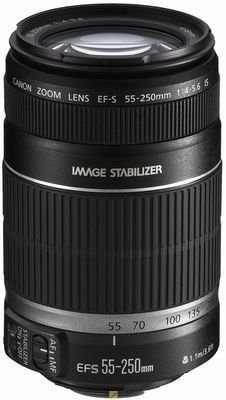 Canon - Objetivo EF-S 55-250 mm f/4,0-5,6 IS (Rosca para Filtro de 58 mm, estabilizador de la Imagen, empaquetado Original) (Reacondicionado)