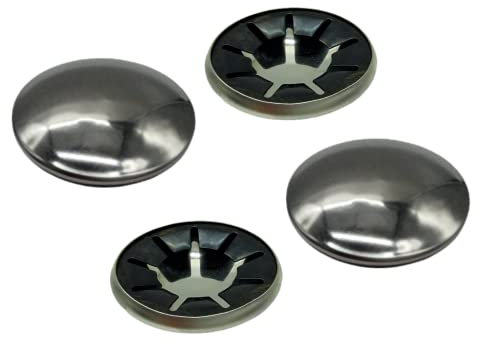 4 x HMH-Shop Achskappe aus Federstahl für 20mm Achse Sicherungskappe Bollerwagen Sackkarre glänzend Blende Starlockkappe Ø41mm Zierblende Sicherungsblende