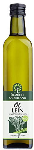 ÖLMÜHLE SAUERLAND - Leinöl braune Saat Bio nativ kaltgepresst (500 ml)