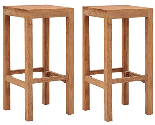 Festnight 2 STK. Barhocker Bistrohocker Tresenhocker Barstuhl Massivholz Teak 35 x 35 x 75 cm