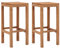 Festnight 2 STK. Barhocker Bistrohocker Tresenhocker Barstuhl Massivholz Teak 35 x 35 x 75 cm