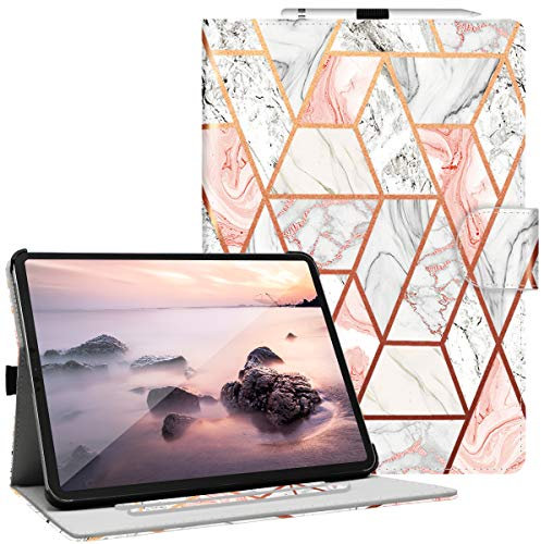 Fingic Funda para iPad Air 4 10.9, funda de piel sintética de mármol oro rosa con soporte de cierre magnético inteligente, cubierta protectora completa para iPad Air 2020 / iPad Pro 11 2020