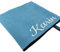 Sporthandtuch mit Name oder Wunschtext Bestickt, Mikrofaser Handtuch - ideal als Fitnesshandtuch, Badehandtuch, Reisehandtuch & Strandtuch, kompakt, leicht & schnelltrocknend, 50 x 100 cm türkis