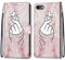 nancencen Kompatibel mit iPhone 7 / iPhone 8 / iPhone SE 2020 Handyhülle, Flip Cover Schutzhülle (Anti-Fall) Kartenschlitz Portemonnaie Stil - Rosa Weiß