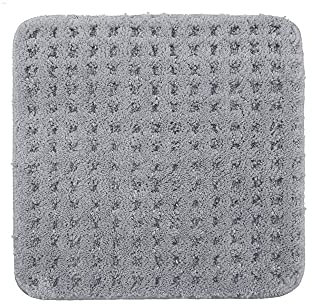 PANA® Flauschiger Badvorleger (45 x 45 cm) • WC Vorleger ohne Ausschnitt aus weichen Mikrofasern • Rutschfester & waschbarer Badteppich • Kleine WC Badematte • Farbe: Grau