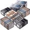 Giyiprpi 9 Pack Waschbarer Garderoben-Organizer, Stapelbare Aufbewahrungsbox Faltbare Kleiderschublade Mesh-Trennbox, Jeans-Organizer Schubladentrenner für Kleidung Hosen Jeans T-Shirt Unterwäsche