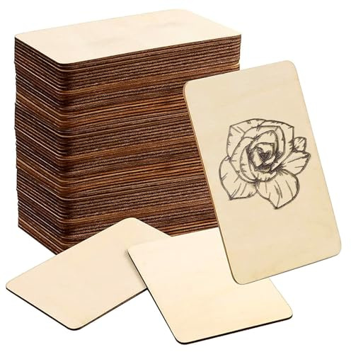 HAKZEON - 100 Piezas Rodajas de Madera Natural Cuadradas de Manualidades, 100 x 150 mm Placa Madera Artesania para Pintura, Decoración del Hogar