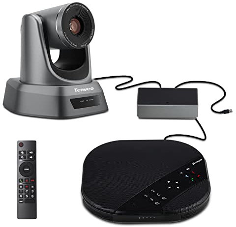 Tenveo VA3000|Sistema de videoconferencia Todo en uno Cámara de Conferencia,10x Zoom óptico USB PTZ Webcam conferencias 1080P con Bluetooth y micrófono,Altavoz Skype/Zoom/Youtube/Twitch/OBS