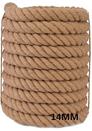 YNGJUENCP Cuerda De Yute De 14 Mm, Cuerda De Tela De Jute Jute para DIY Cat Sailder, Jardinería, Bundling Y Decoración De Artesanía (marrón)(Size:14mm×10m)