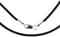 World of Jewellery Black 2mm Leather Cord Necklace with Sterling Silver Clasp Length 20 Inch
