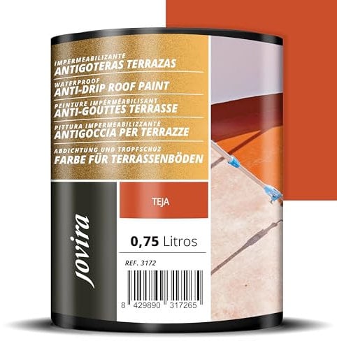 JOVIRA PINTURAS Pittura Impermeabilizzante Antigoccia per Terrazze, evita perdite su tutti i tipi di coperture e terrazze (750 Millilitri, Piastrella)