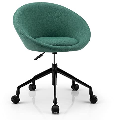 COSTWAY Swivel Office Chair, Ergonomic Computer Desk Chair Leisure Accent Vanity Seat, Height Adjustable Semicircular Rolling Executive Task Chairs for Home Office Bedroom (Green)