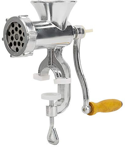 Hachoir à Viande Manuel en Aluminium - Disques Perforés, Accessoire de Remplissage de Saucisses, Support - Pour Faire des Saucisses en Cuisine